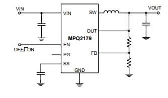 Application Circuit Diagram - Monolithic Power Systems (MPS) MPQ2179 Synchronous Step-Down Converters
